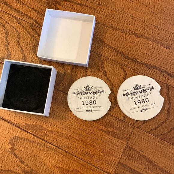 Two absorbable ceramic car coasters - Picture 2 of 2